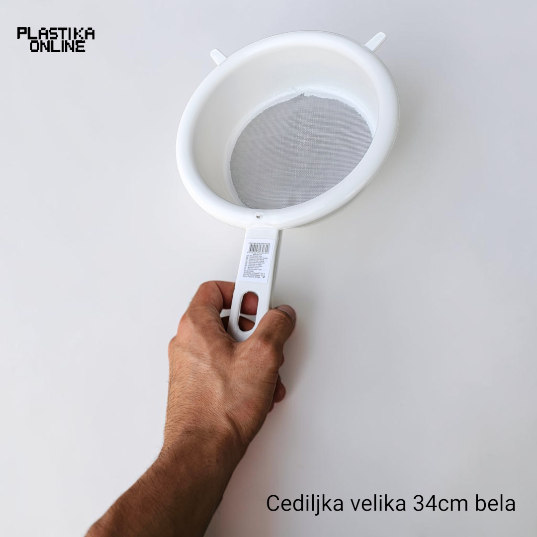 Plastična cediljka za mleko velika 34cm dužine bele boje