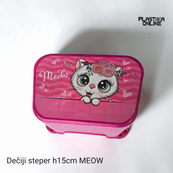 dečiji steper h15cm plastični rozi MEOW