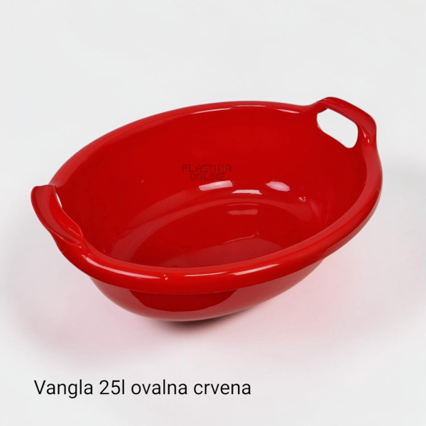 Plastična vangla ovalna 25L zapremine srednja sa ručkama