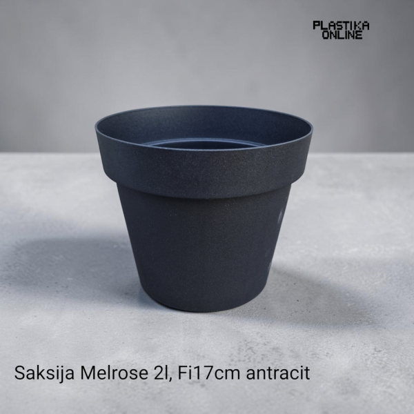 plasticna saksija melrose f17cm zapremina 2L antracit