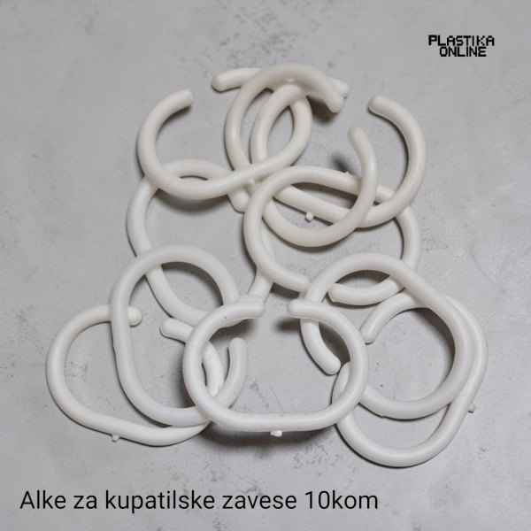 plastične alke za kupatilske zavese za tuš kabinu 10 komada u setu