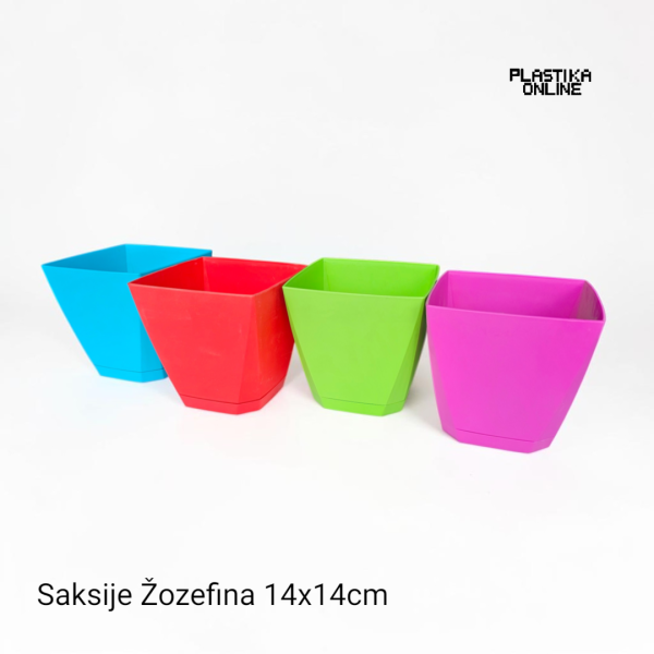 plastične saksije žozefina 14x14cm raznih boja