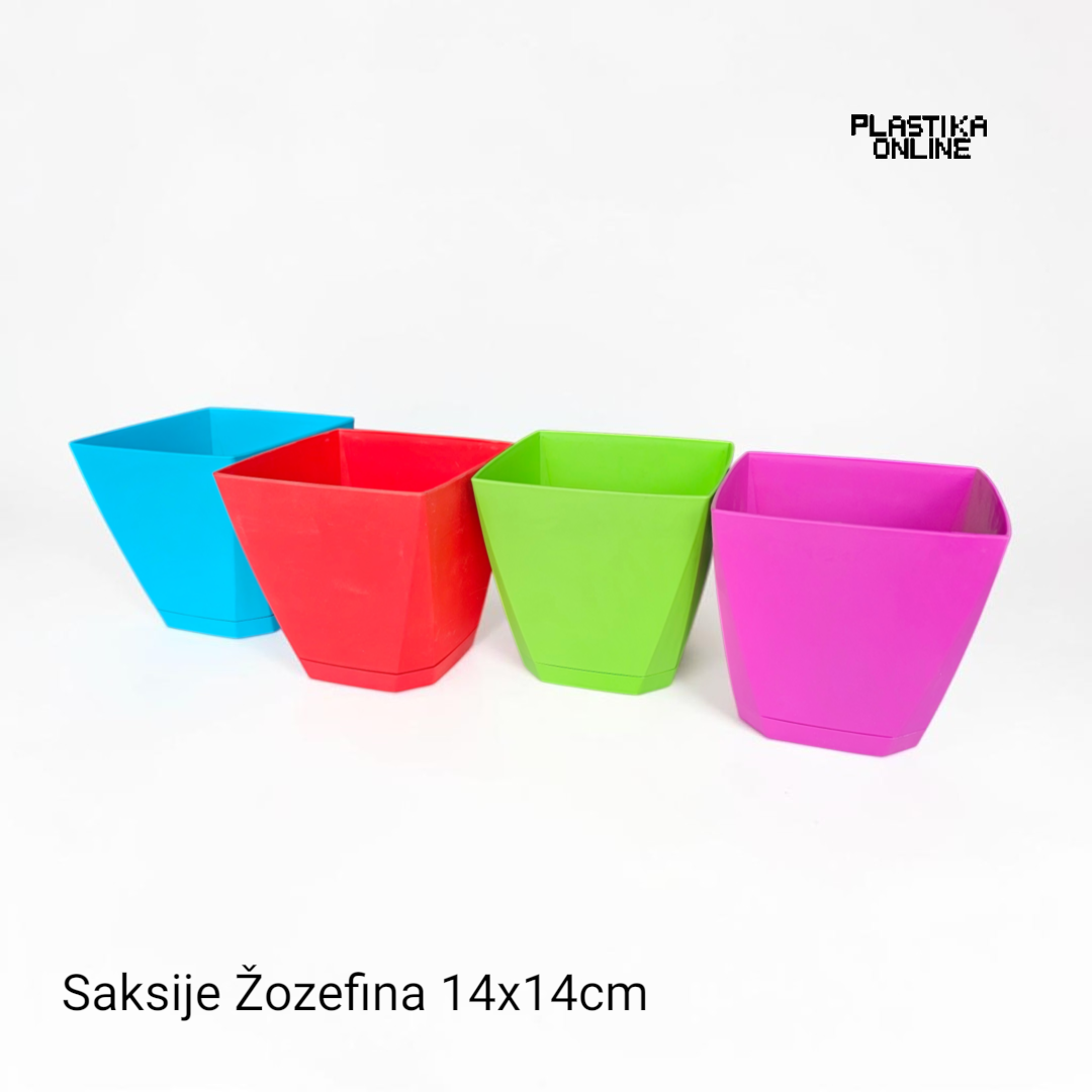 plastične saksije žozefina 14x14cm raznih boja