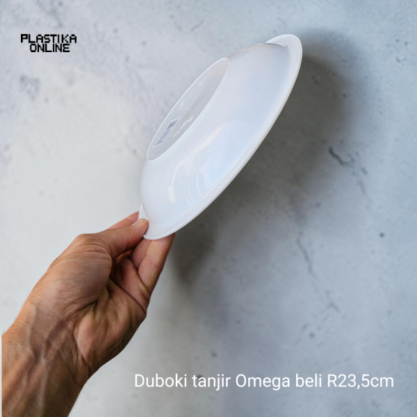 Plastični duboki tanjir Omega prečnika 21,5cm dubine 3,5cm beli