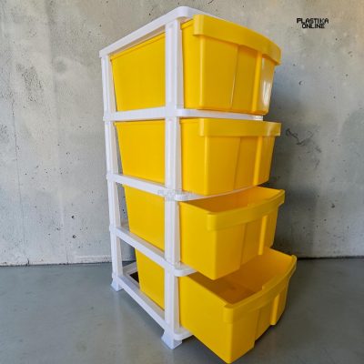 plastični fiokar sa 4 fioke visine 100cm žute boje super raf