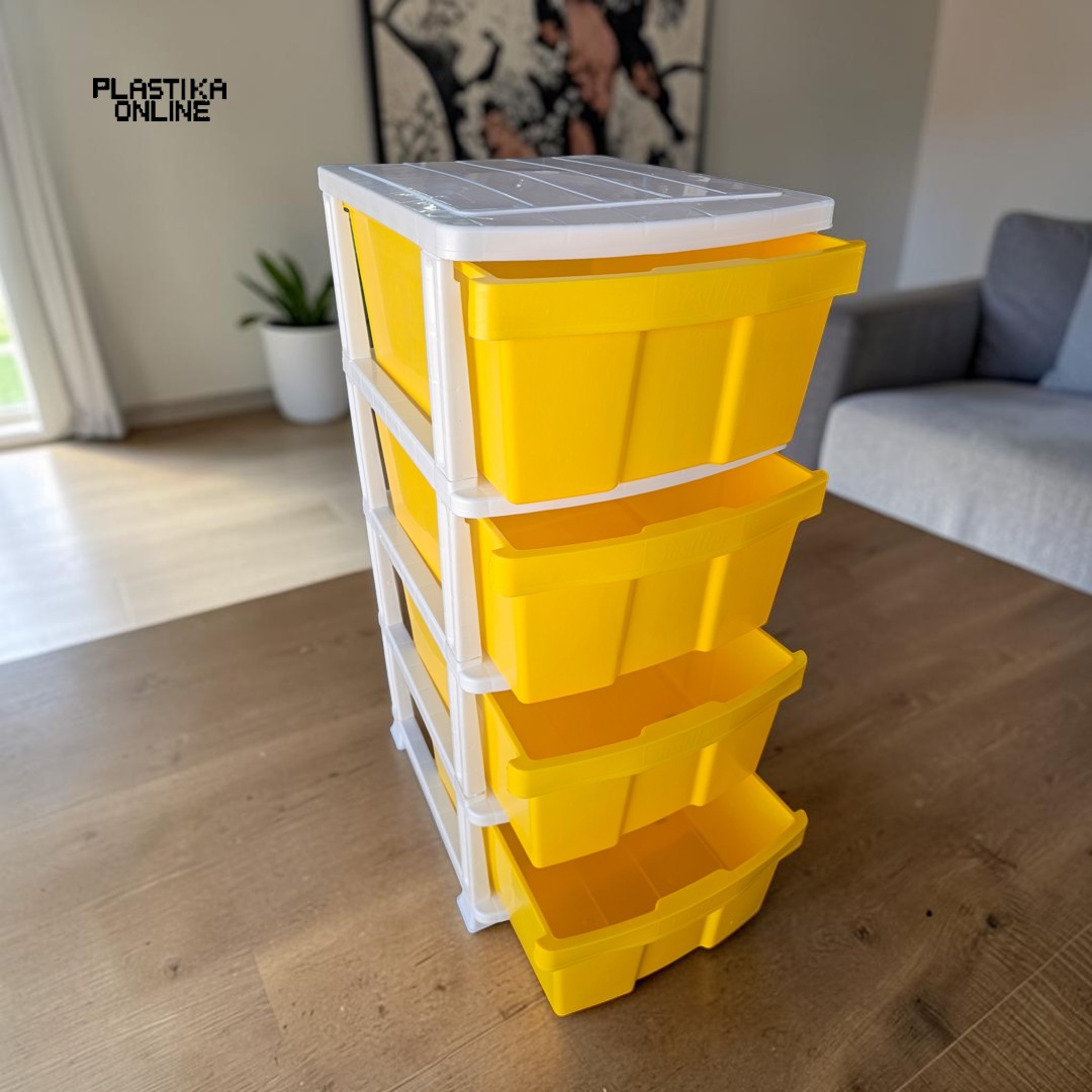 plastični fiokar sa 4 fioke visine 100cm žute boje