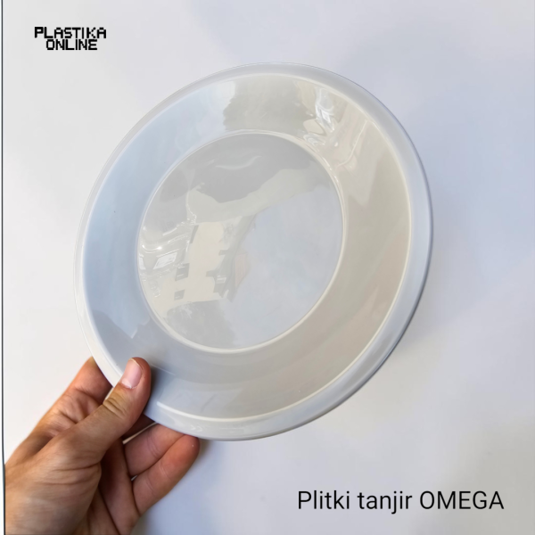 plastični plitki tanjir omega moka boja prečnika 23,5cm
