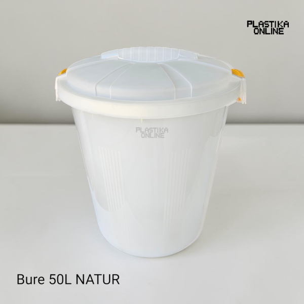 plastično bure 50l kanta natur sa poklopcem