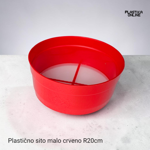 Plastično sito prečnika 20cm crvene boje