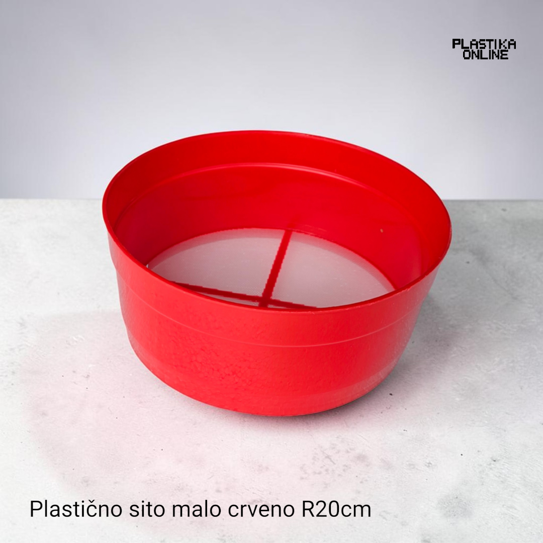 Plastično sito prečnika 20cm crvene boje