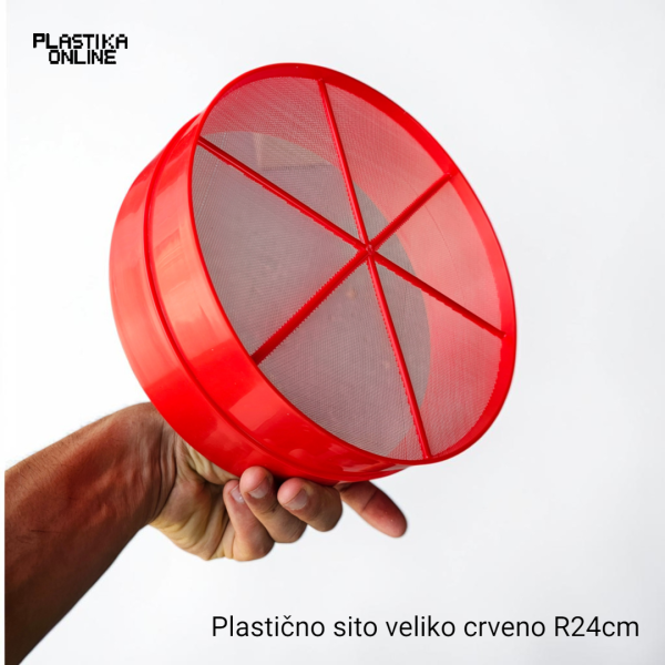 Plastično sito prečnika 24cm crvene boje