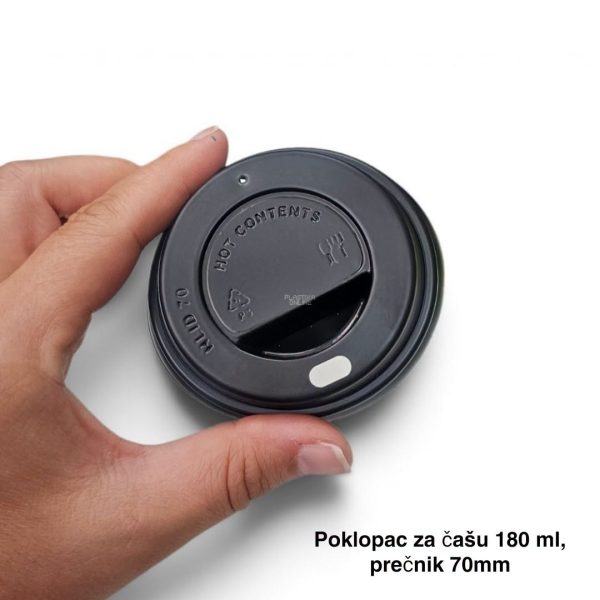 Poklopac za čašu 180 ml Rioba , poklopac za času za poneti, prečnik 70mm