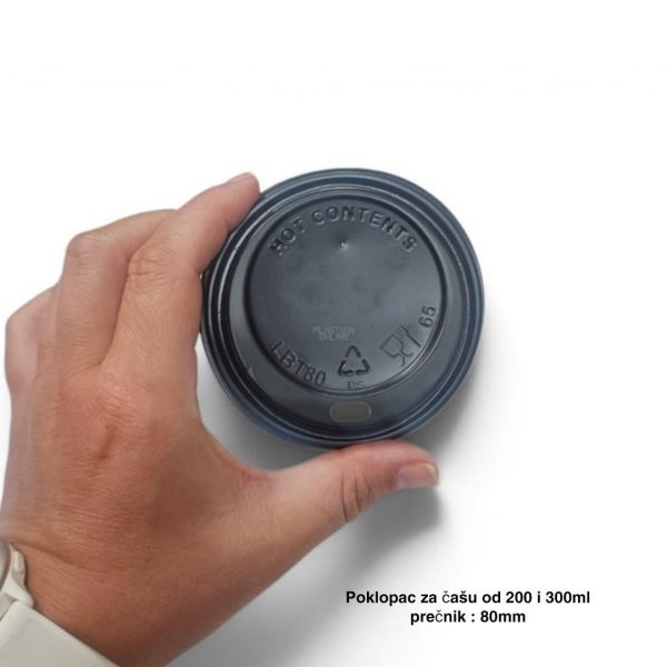 Poklopac za času 200 i 300 ml, prečnik 80 mm