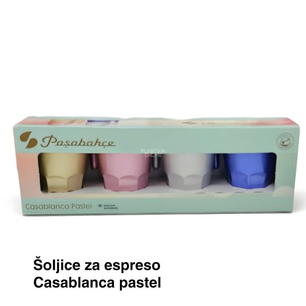 Šoljice za espreso 4 kom Casablanca Pastel