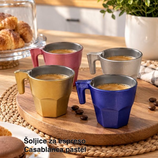Šoljice za espreso 4 kom Casablanca Pastel