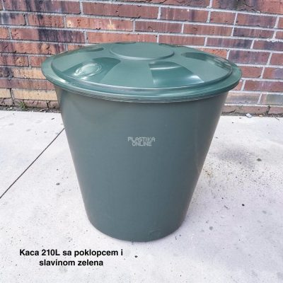 Kaca 210L sa poklopcem i slavinom Ivlajn- ZELENA