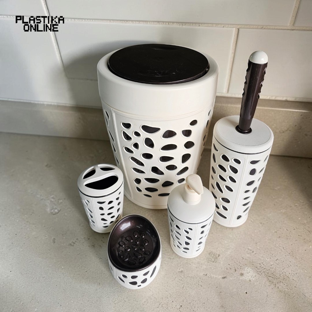 Kupatilski set 5/1 STONE PLANET (belo-braon) - Slika 3