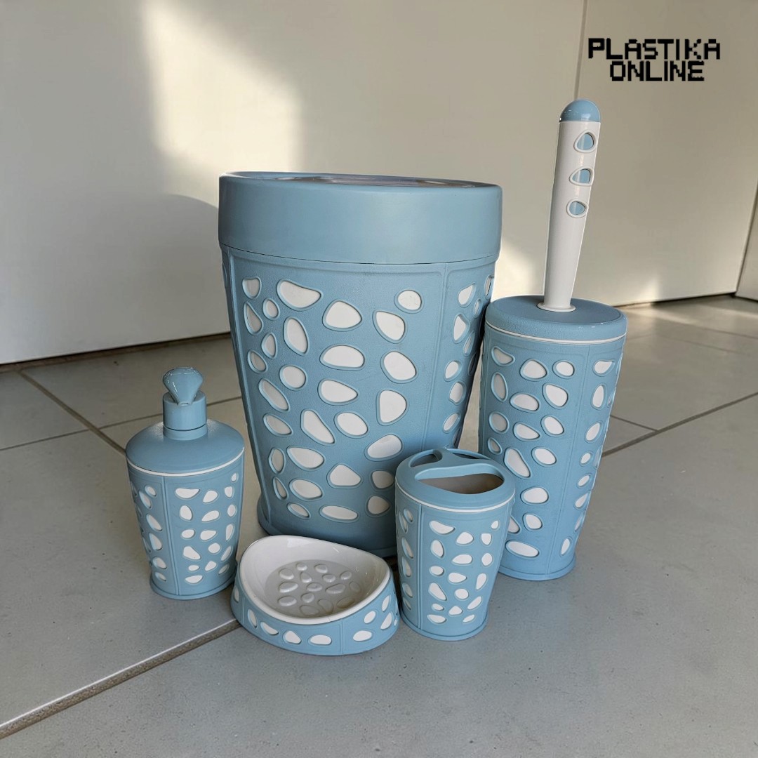 Kupatilski set 5/1 STONE PLANET (plavo-beli)