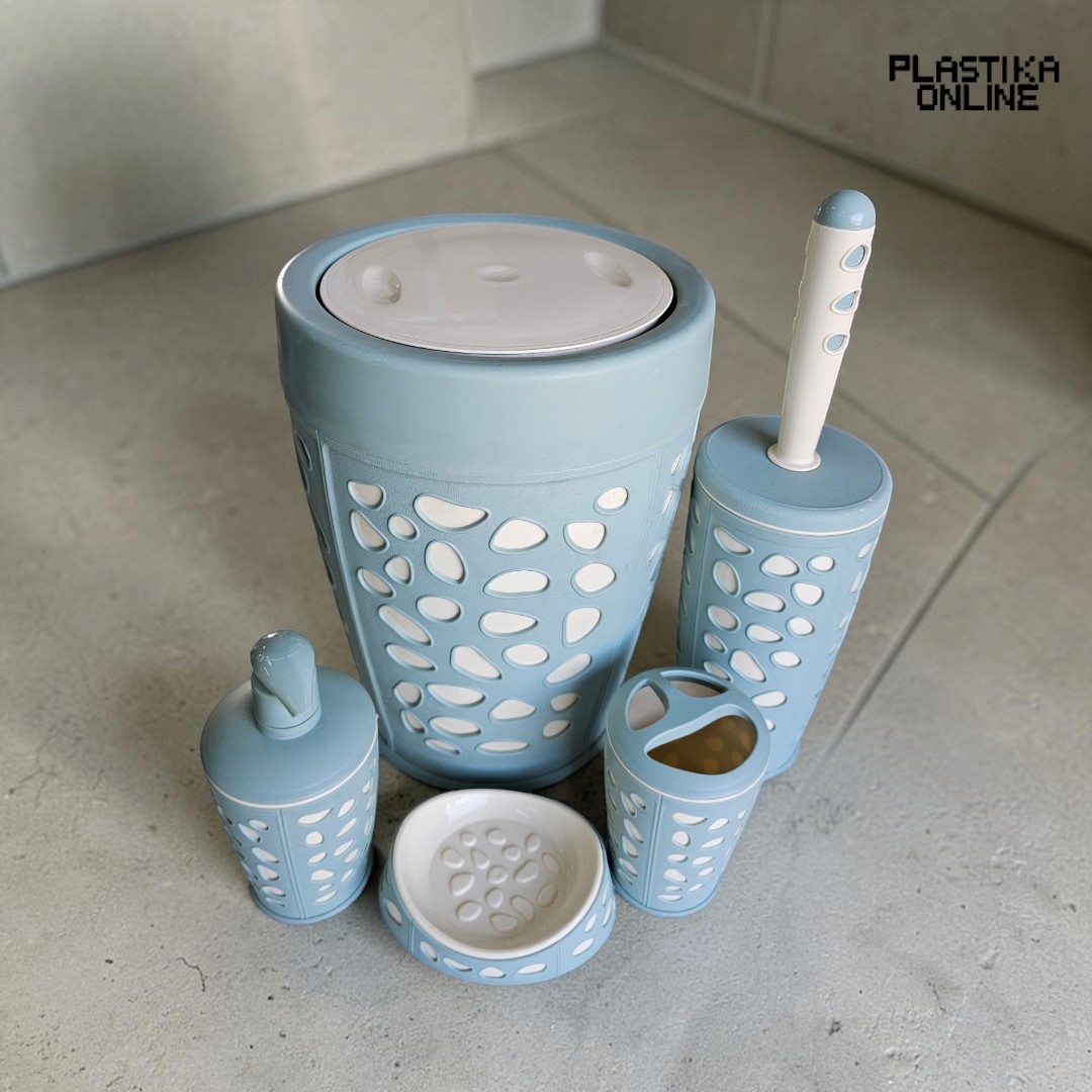 Kupatilski set 5/1 STONE PLANET (plavo-beli) - Slika 3