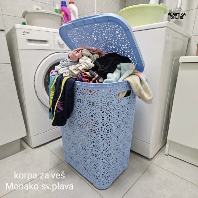 Korpa za veš 50L MONAKO Svetlo plava