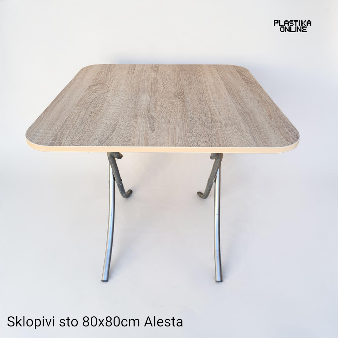 Sklopivi sto drvo-metal 80x80cm Alesta - Slika 2