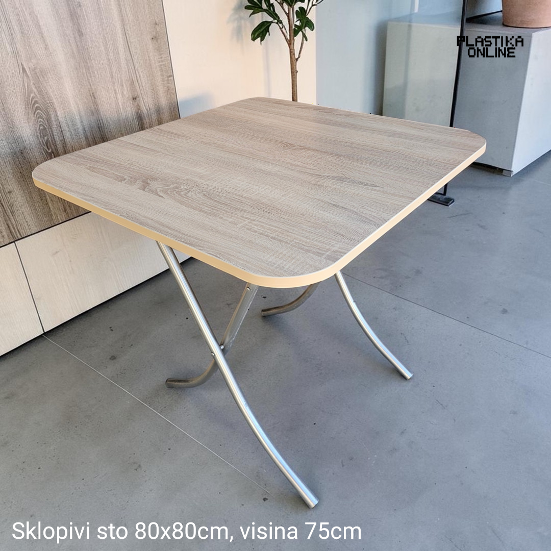 Sklopivi sto drvo-metal 80x80cm Alesta