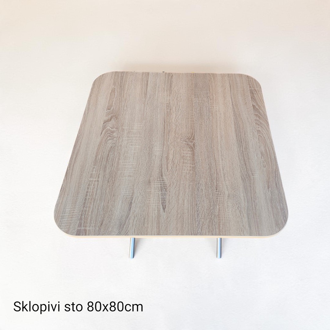 Sklopivi sto drvo-metal 80x80cm Alesta - Slika 3