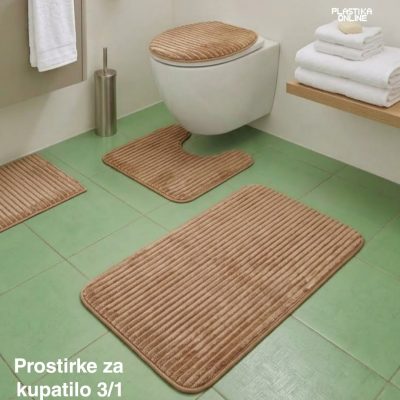 Prostirke za kupatilo 3/1 Pliš bež