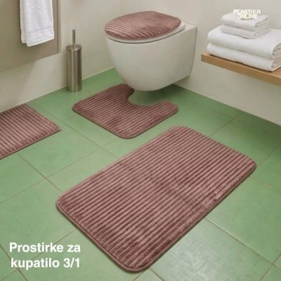 Prostirke za kupatilo 3/1 Pliš braon