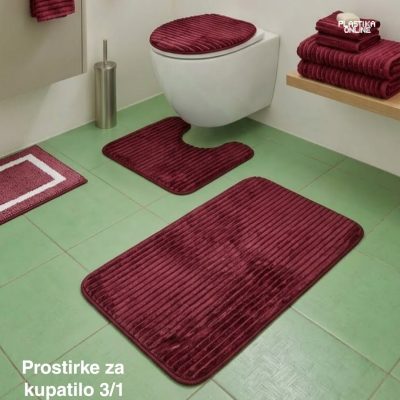 Prostirke za kupatilo 3/1 Pliš crvena