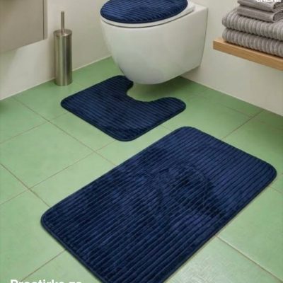Prostirke za kupatilo 3/1 Pliš plava teget