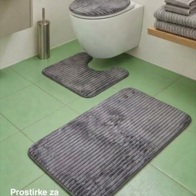 Prostirke za kupatilo 3/1 Pliš siva