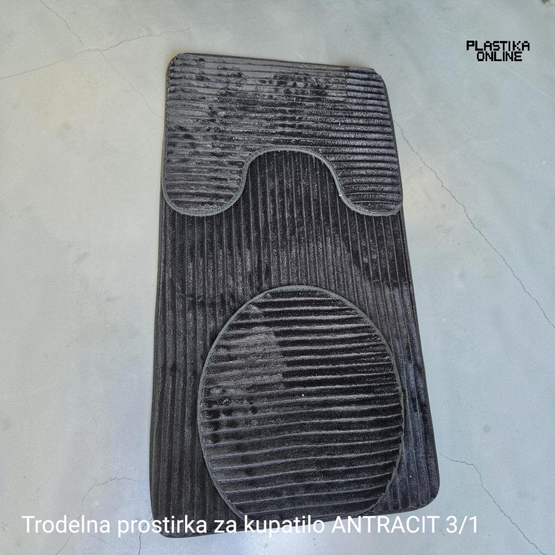 Prostirke za kupatilo 3/1 Pliš Antracit - Slika 2