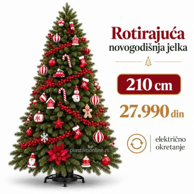 Rotirajuća novogodišnja jelka 210 cm
