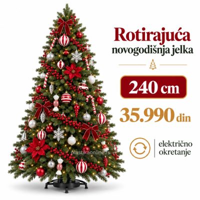 Rotirajuća novogodišnja jelka 240cm