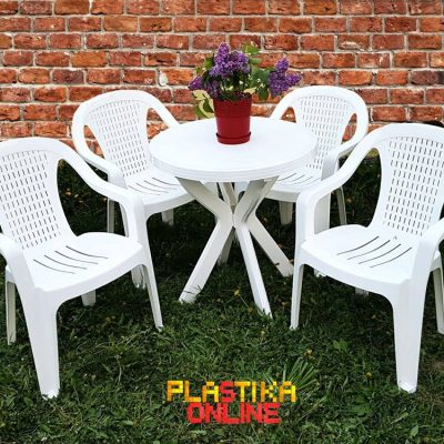 Baštenski Set 12 - Sto OKRUGLI fi70cm i 4 stolice Valerija