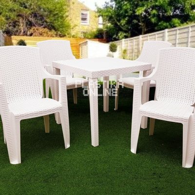 Baštenski set AMELIA - sto ratan 75x75 i 4 stolice ratan Amelia